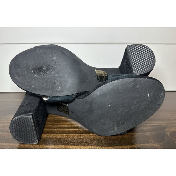 Jeffrey Campbell Lindsay Black Suede Ankle Strap Block Heel Sandals Women's‎ 6 - Picture 10 of 11